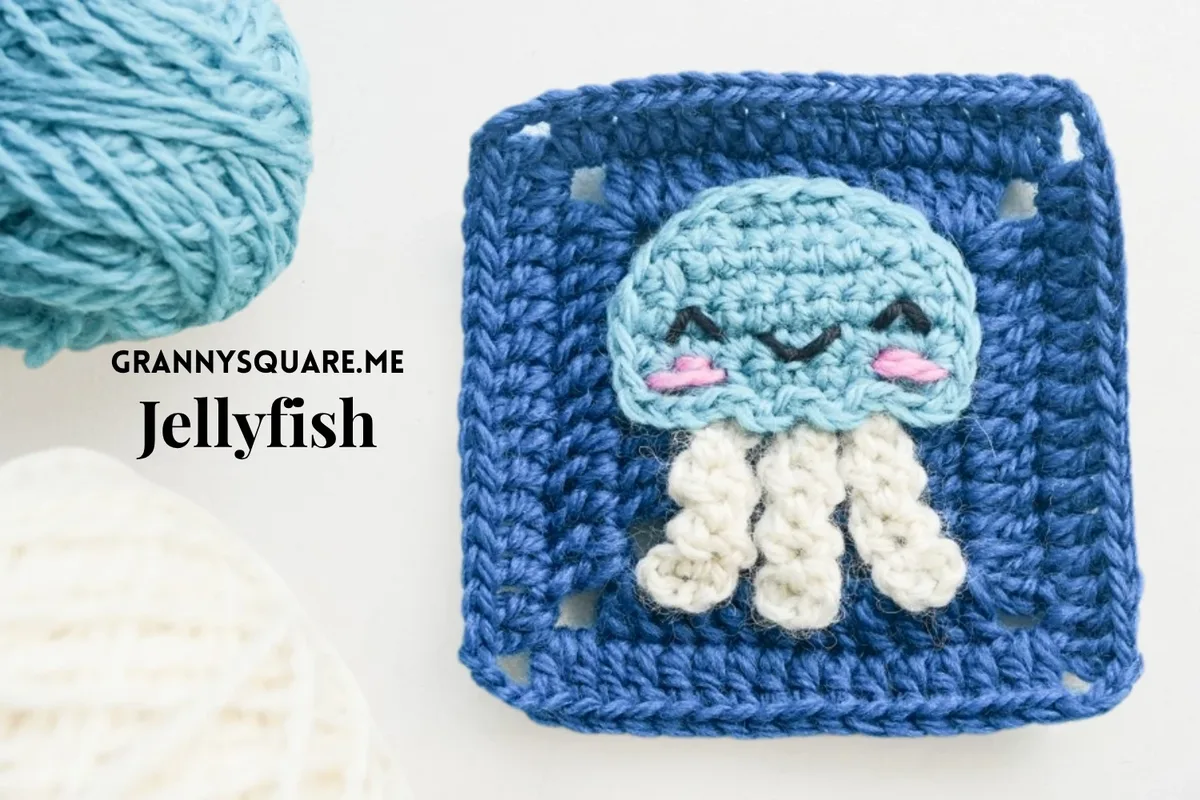 Crochet jellyfish granny square pattern for ocean lovers — photo 2