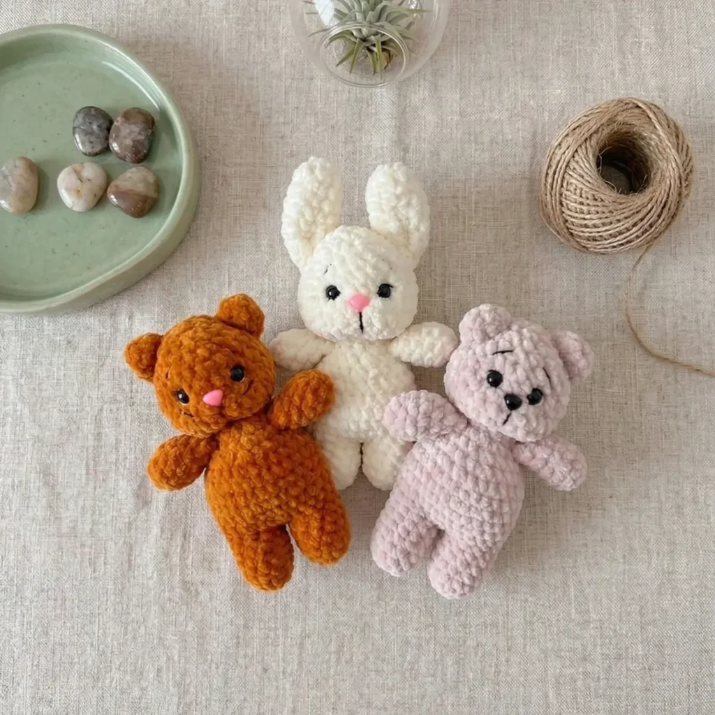 Amigurumi bear, bunny, and cat: a beginner crochet pattern