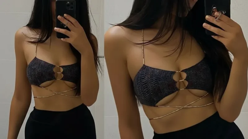Beaded evening top pattern with shaped cup construction — photo 2