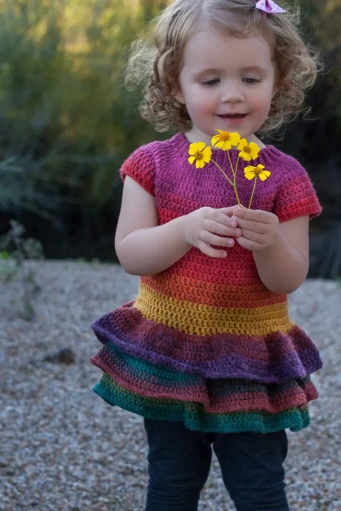 Easy Gradient Crochet Toddler Sweater Pattern