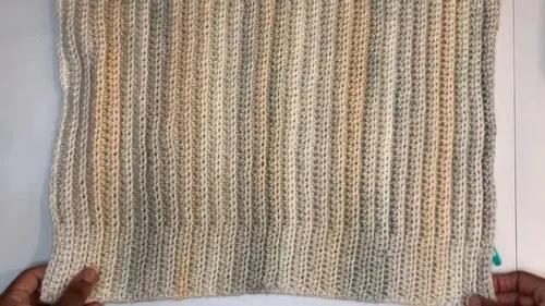 Half double crochet cardigan with ribbed panels and sleeves — photo 2