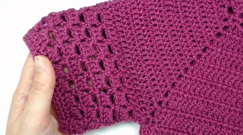 Top-down raglan crochet jacket with a lace band — photo 3