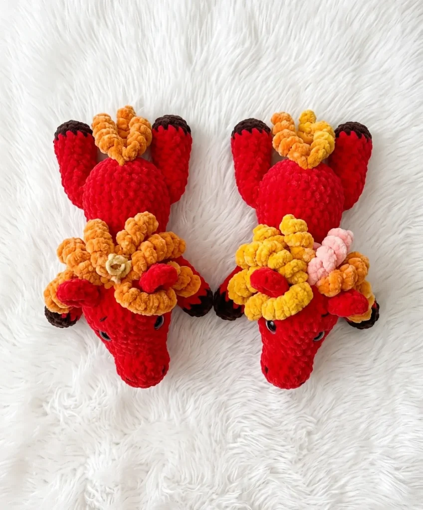 Velvet horse amigurumi crochet pattern with flat arms