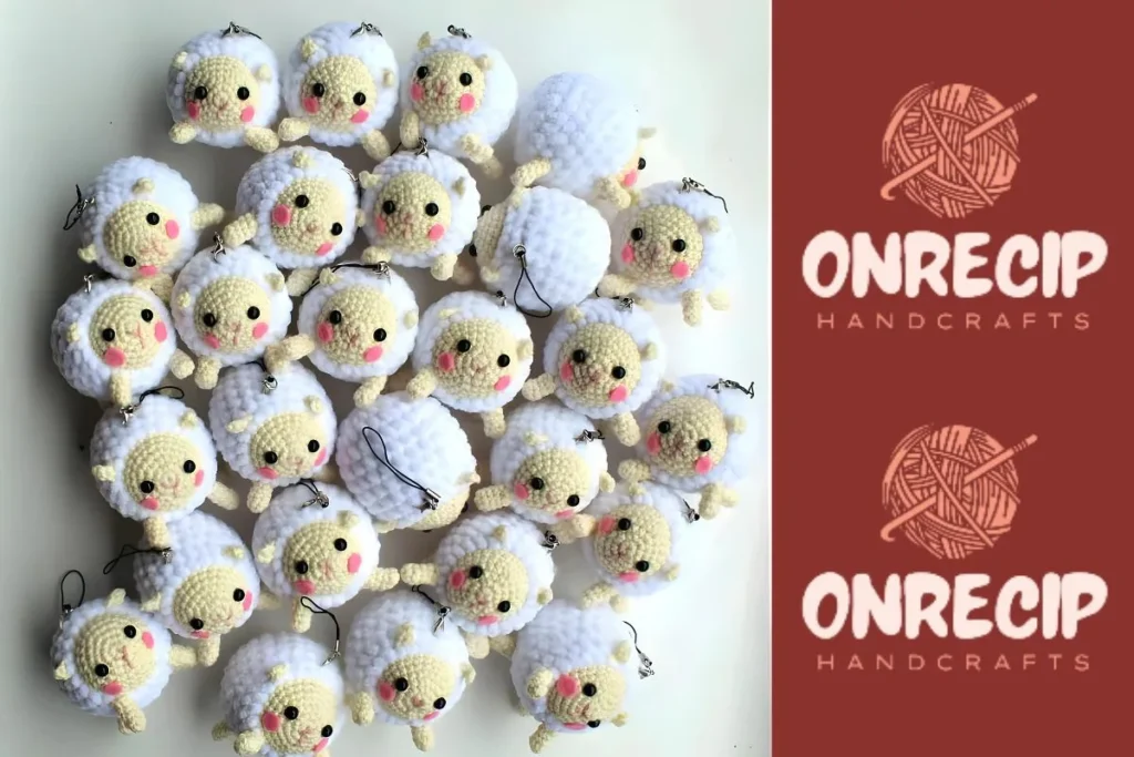 Amigurumi sheep crochet pattern with safety-eye muzzle