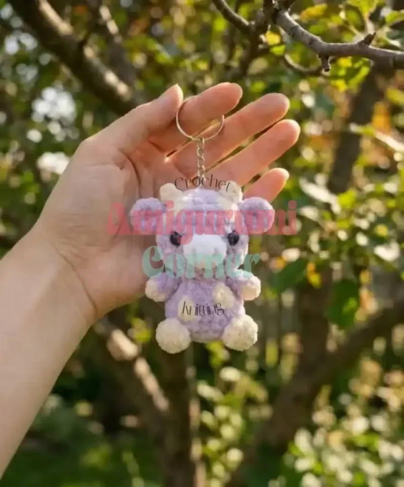 Mini cow amigurumi keychain crochet pattern — photo 3
