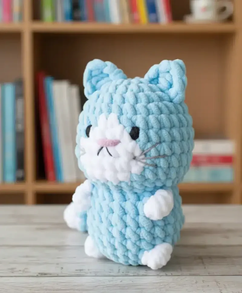No-sew crochet cat pattern with an integrated tail — photo 2