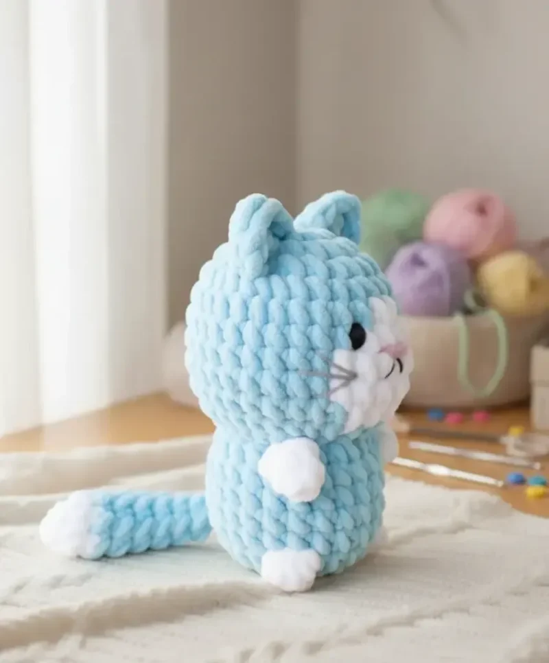 No-sew crochet cat pattern with an integrated tail — photo 3