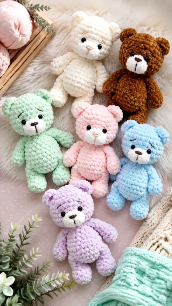 Plush amigurumi teddy bear pattern for handmade gifts